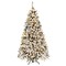 Costway 6ft/7.5ft/9ft Pre-Lit Premium Snow Flocked Hinged Artificial Christmas Tree with 250 Lights/450 Light/550 Lights